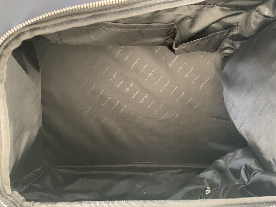 Versace Parfums Duffle dark blue Backpack faux leather gym Weekender travel Bag