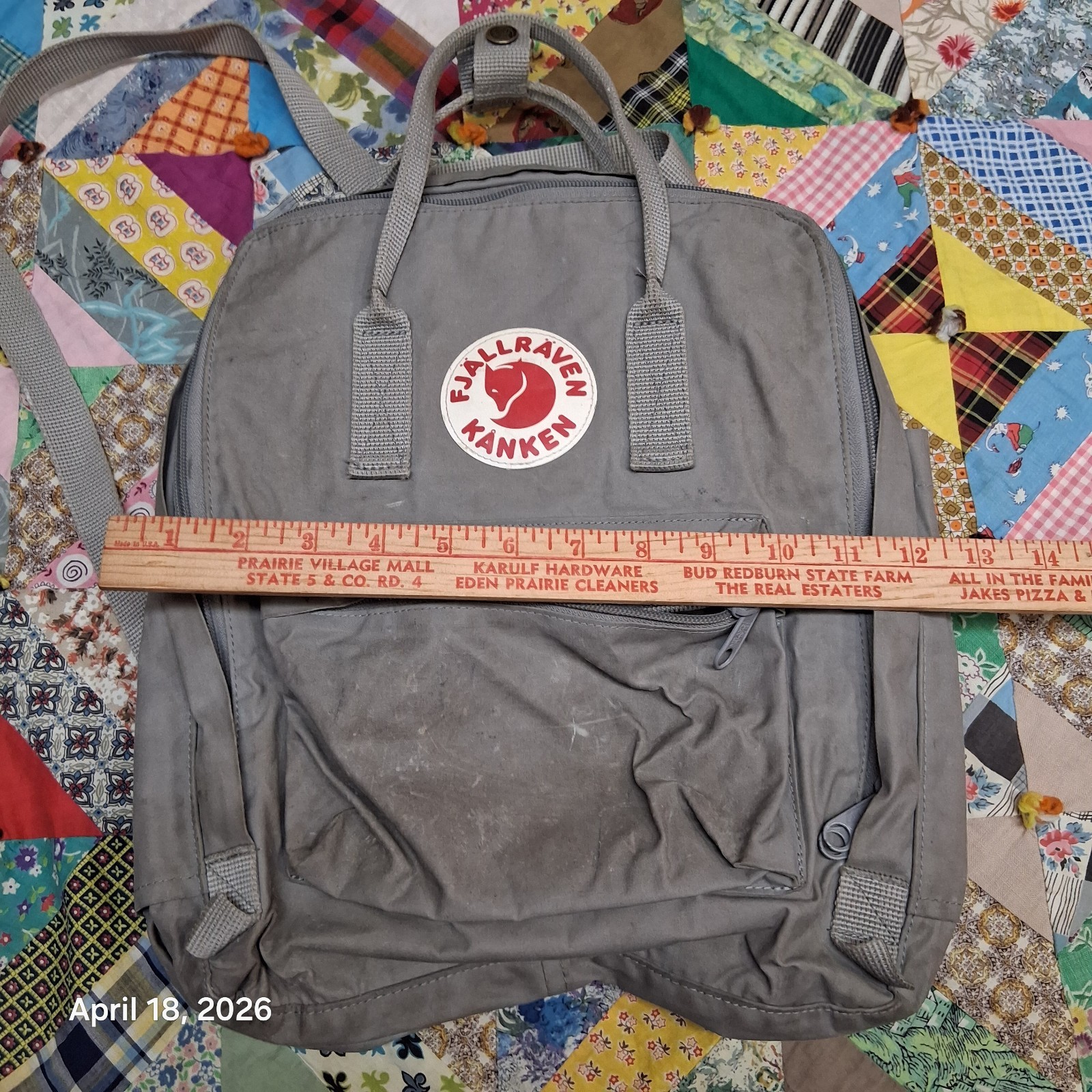 Fjallraven Kanken Backpack Classic Gray Distressed Made in Sweden
