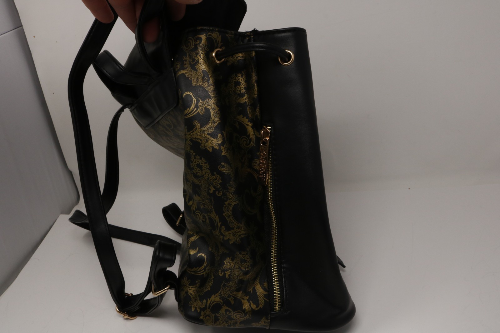 Versace Parfums Backpack Bag Faux Leather Barocco Large Graphic Print