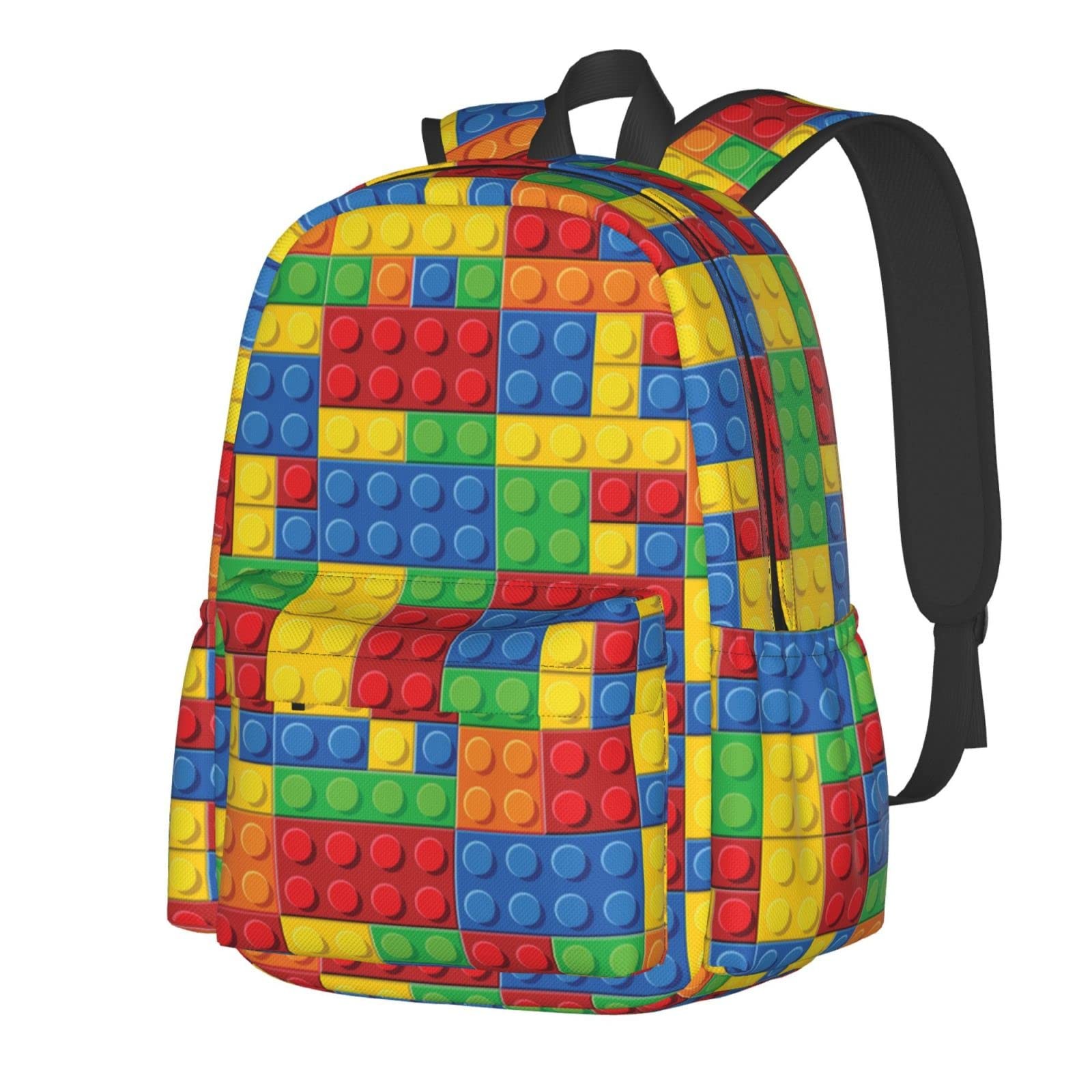 Daily Backpack Colorful Bricks Backpacks Travel Laptop Daypack 17 inch Bags f…