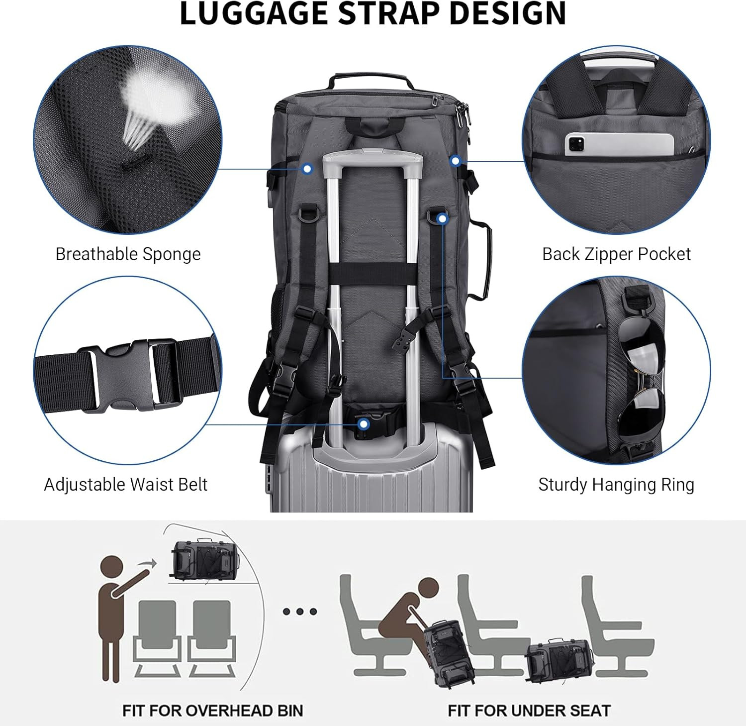 Versatile Men’s Travel Backpack with Shoe Compartment & 17″ Laptop Fit