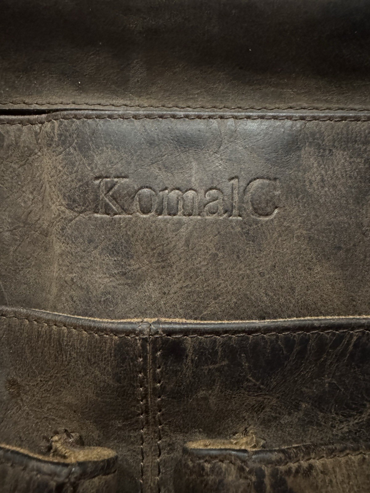 KomalC Brown Men’s Messenger Bag Zip/Buckle Closure Shoulder Strap Inner Pockets