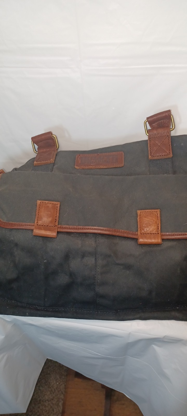 Duluth Trading Co Canvas and Leather Travel Duffle Bag Weekender Carry On Tote