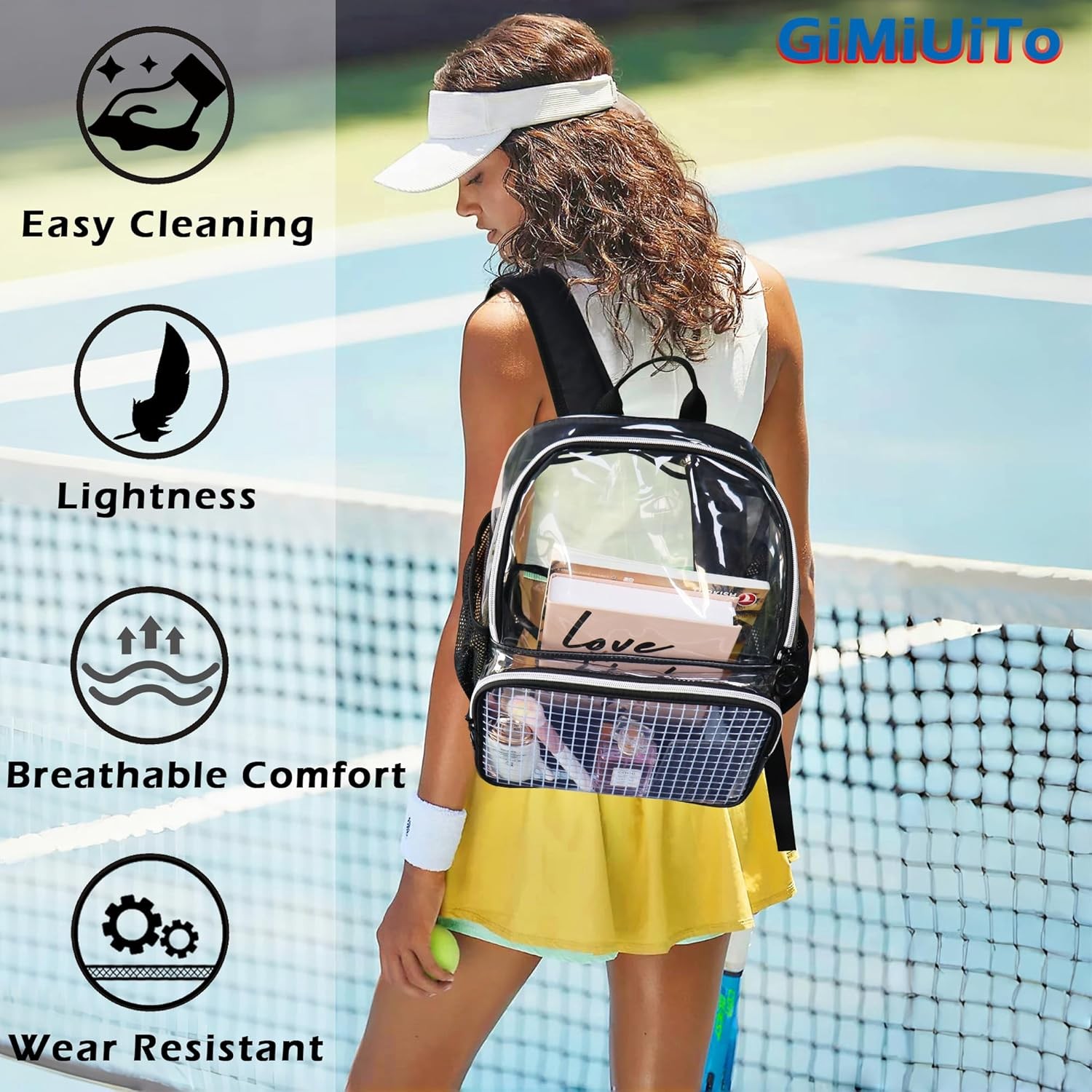 Mini Clear Backpack Stadium Approved Clear Bag 12x12x6 Heavy Duty Transparent