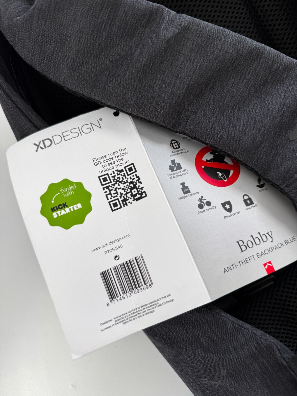 XD Design Bobby Backpack Travel Compact Anti-Theft Tech Multifunctional – Black