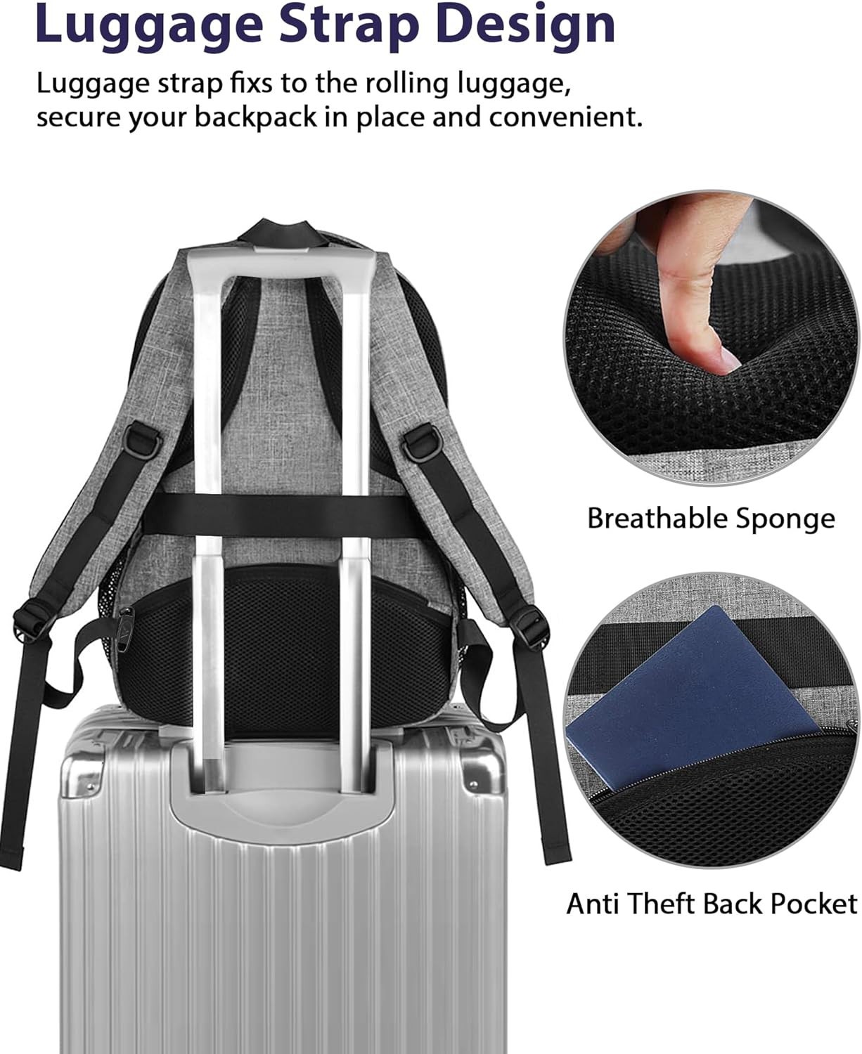 MATEIN 17″ Laptop Backpack TSA Approved Travel Work College Bag USB Port – NEW