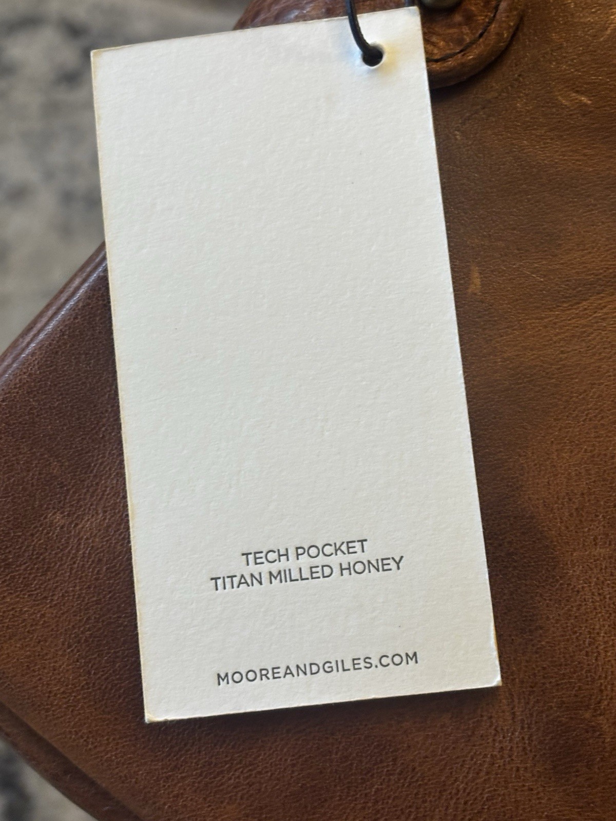 Moore & Giles Leather Tech Pocket In Titan Milled Honey Laptop Travel Bag