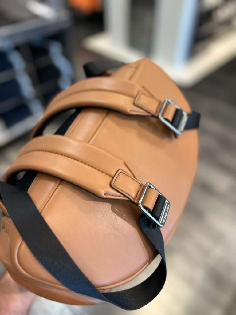 Michael Kors Cooper Men Leather Side Pocket Buckle Travel City Backpack MK