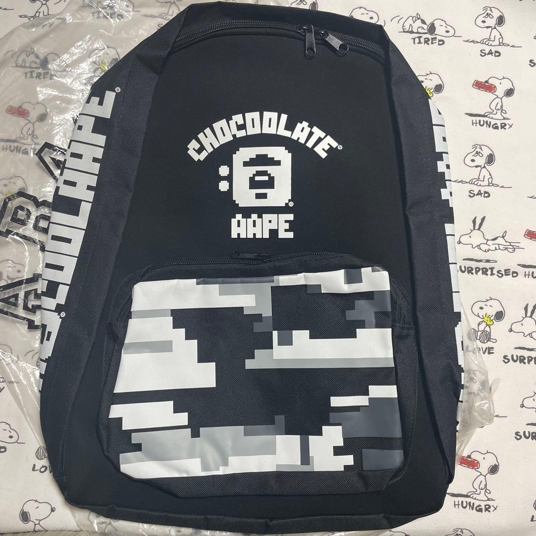 AAPE BY A BATHING APE Pixel Camo Backpack Black Daily Use M