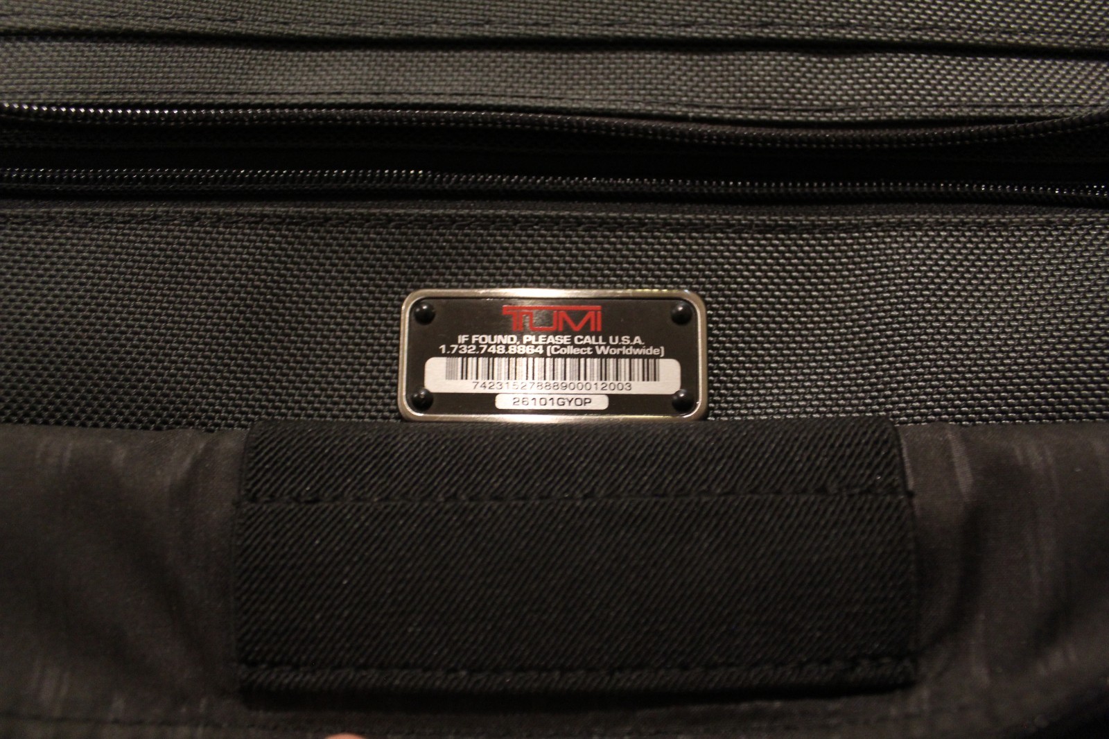 Tumi Dark Gray Nylon & Leather Briefcase/Bag With Sling