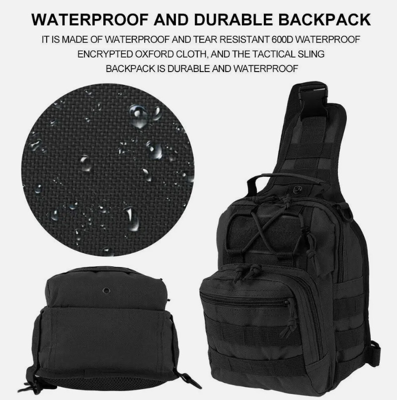 Mens Backpack Tactical Sling Shoulder Bag Molle Travel Chest Pack Outdoor Hiking