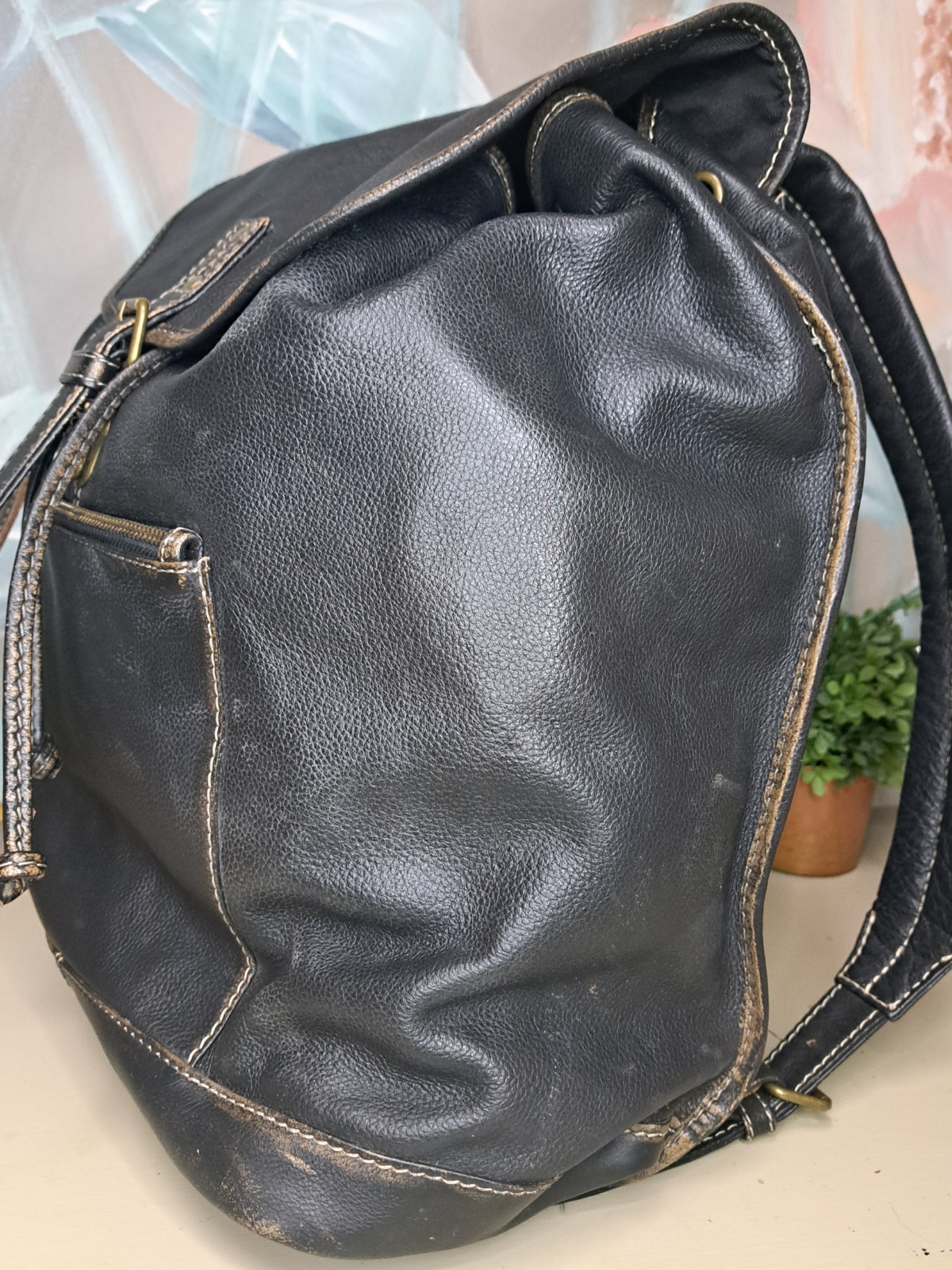 Wilson Leather Black Rivet Leather Backpack