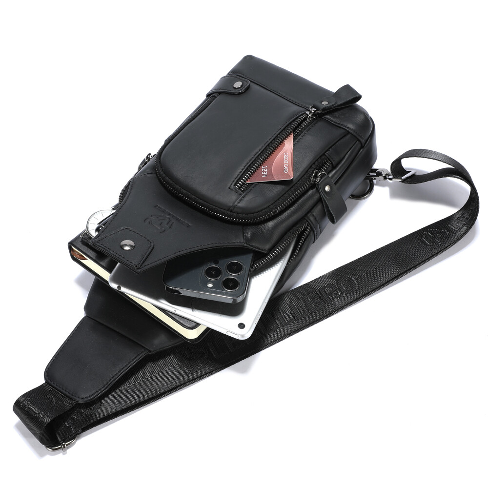 Sling Backpack for Men Chest bag Crossbody Bag Shoulder Bag 100% Genuine Leather