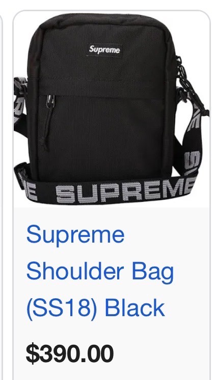 SUPREME Black small Crossbody Bag (SS18) (Retail $275)