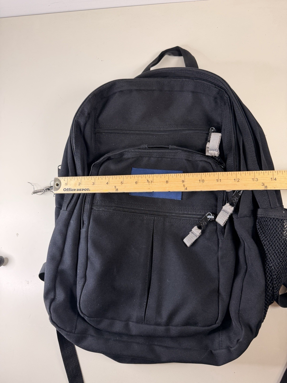 Jansport Big Student XL Backpack Solid Black 3 Compartments Front Pockets Y2K
