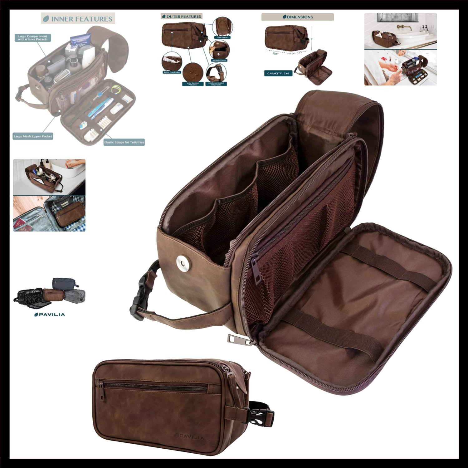 Toiletry Bag for Men, Travel Essentials Shaving Dopp Kit, Mens Travel Bag Toi…