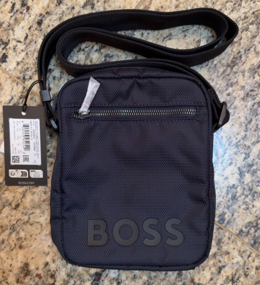 HUGO BOSS $128 CATCH 2.0 Zip Shoulder Crossbody Bag Navy AUTHENTIC NEW 50553844