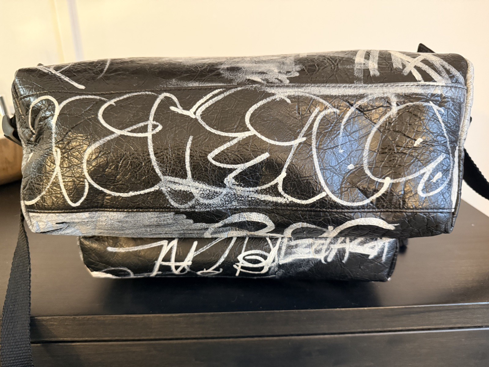 Balenciaga Explorer Graffiti Backpack Black Arena Lambskin Italy
