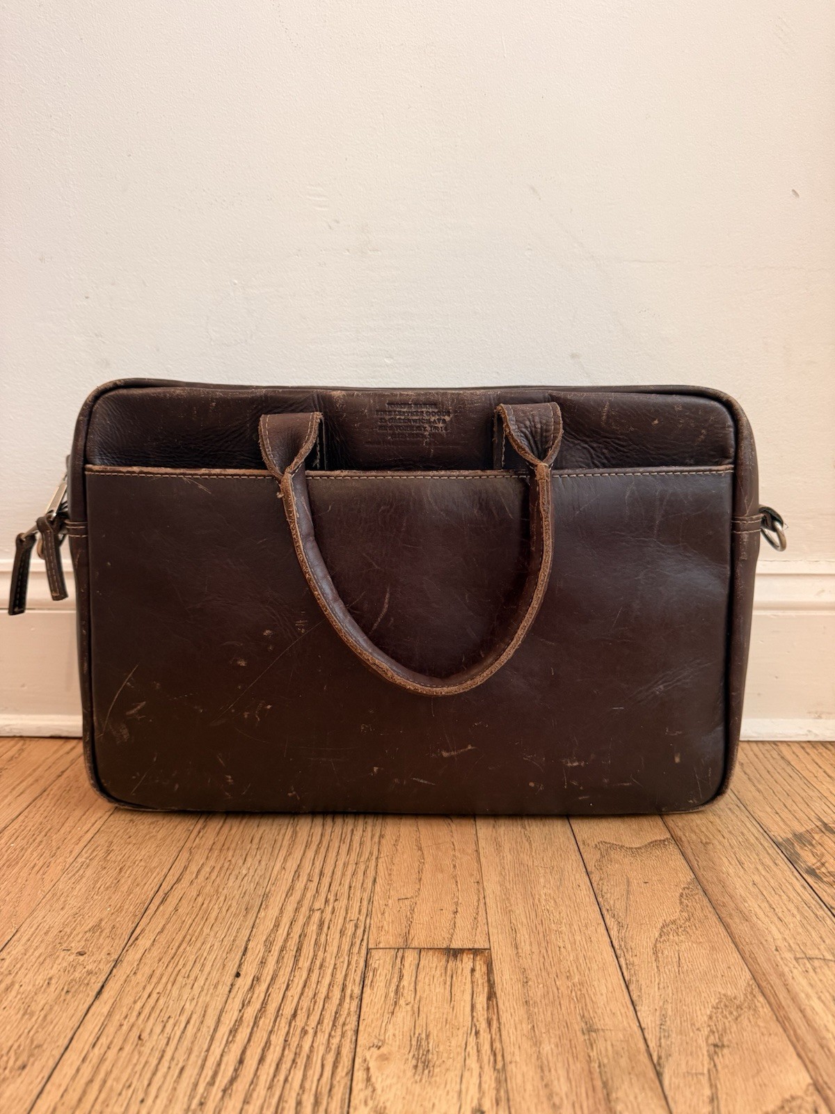 Vintage Joseph Hanna Leather Briefcase Handmade NYC Greenwich Village USA Bag