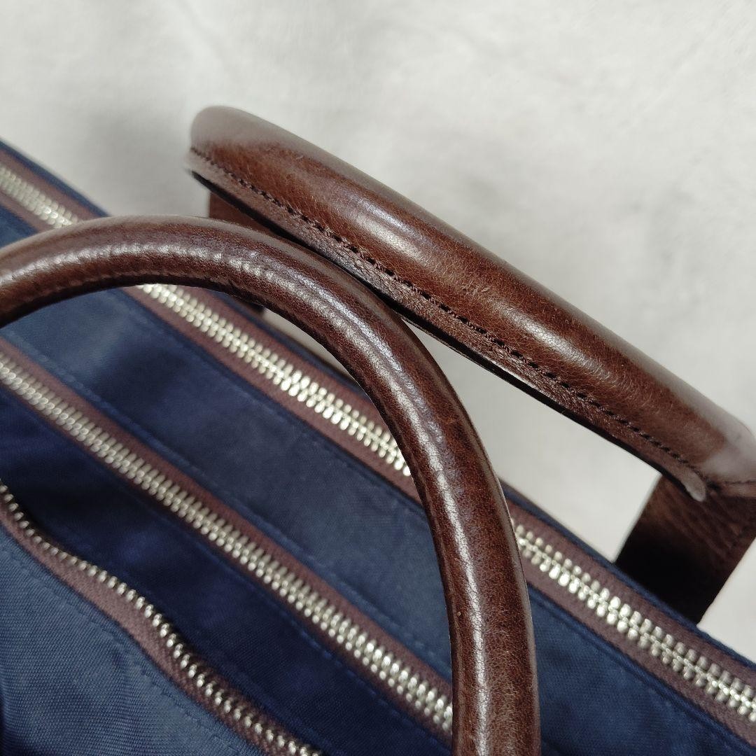 Master-Piece Navy Nylon Leather Shoulder Bag Men Unisex Travel Business