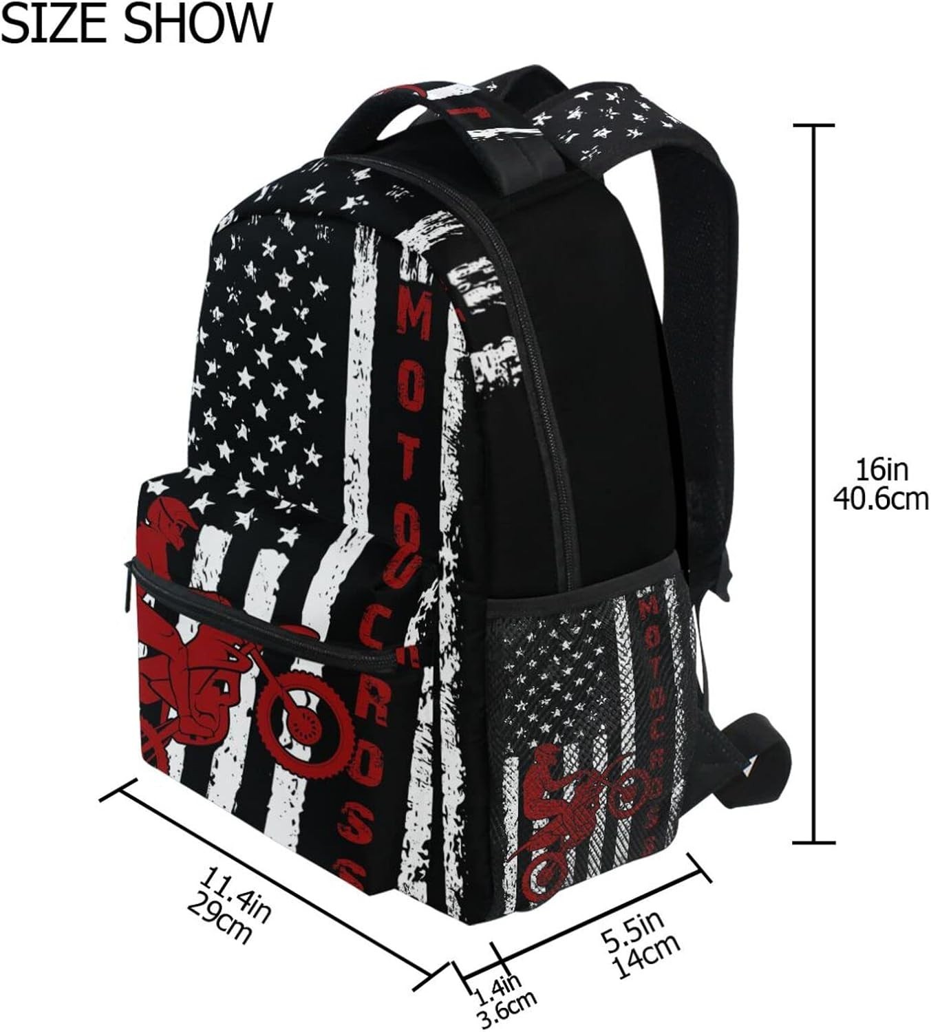 Versatile American Flag Travel & Hiking Backpack – Lightweight & 4 Pocket Design