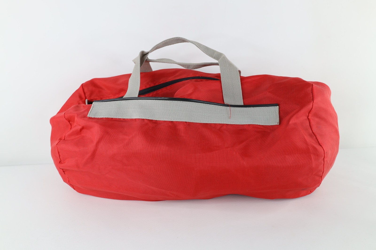 Vintage 90s Reebok Spell Out Big Logo Handled Duffel Bag Gym Bag Carry On Red