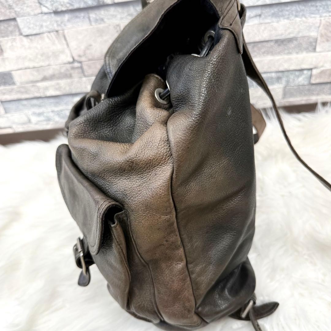 Porter Cortina Leather Backpack Rucksack Drawstring Bag Yoshida Japan Vintage