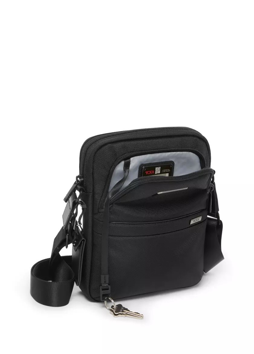 🎒 NEW TUMI Medium Crossbody Bag 2203110D4 Black Ballistic Nylon Travel EDC