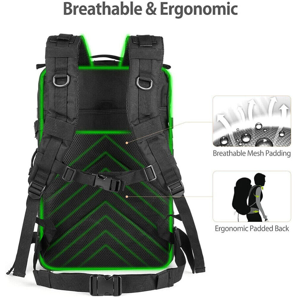 12 Gallons Tactical Backpack Training Camping Big Capacity Travel Rucksack Bags