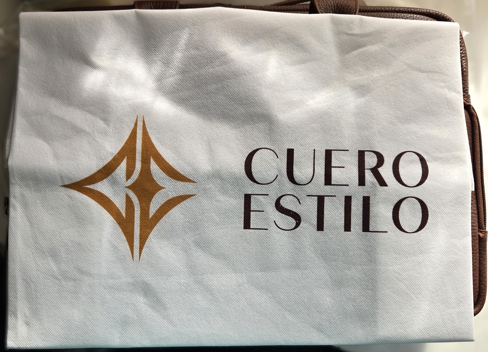 Cuero Estilo Genuine Leather Laptop Bag Brown