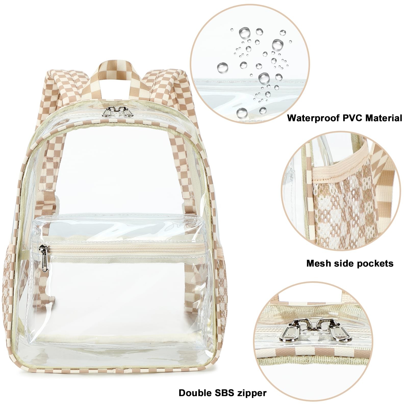 Clear Mini Backpack for Stadium Events 12x12x6 Small Transparent Bag