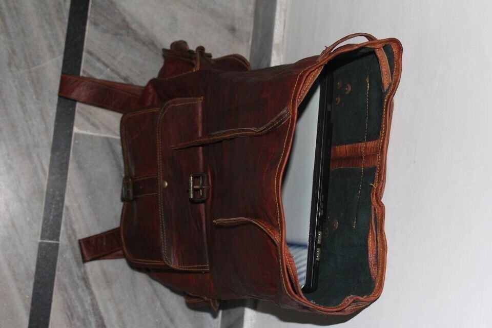 Bag Leather Backpack Men S Laptop Satchel Genuine Rucksack Shoulder Bag