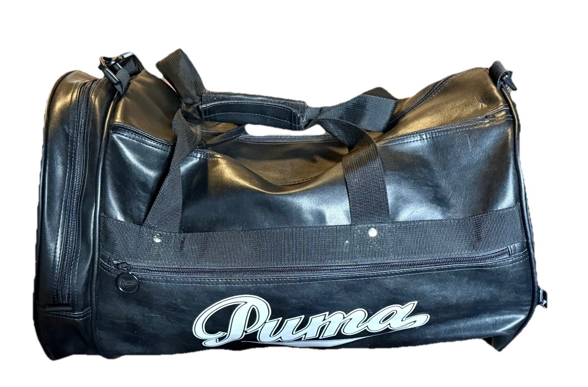 Vintage Faux Leather Puma Duffel Bag Large Shoulder Strap 20”
