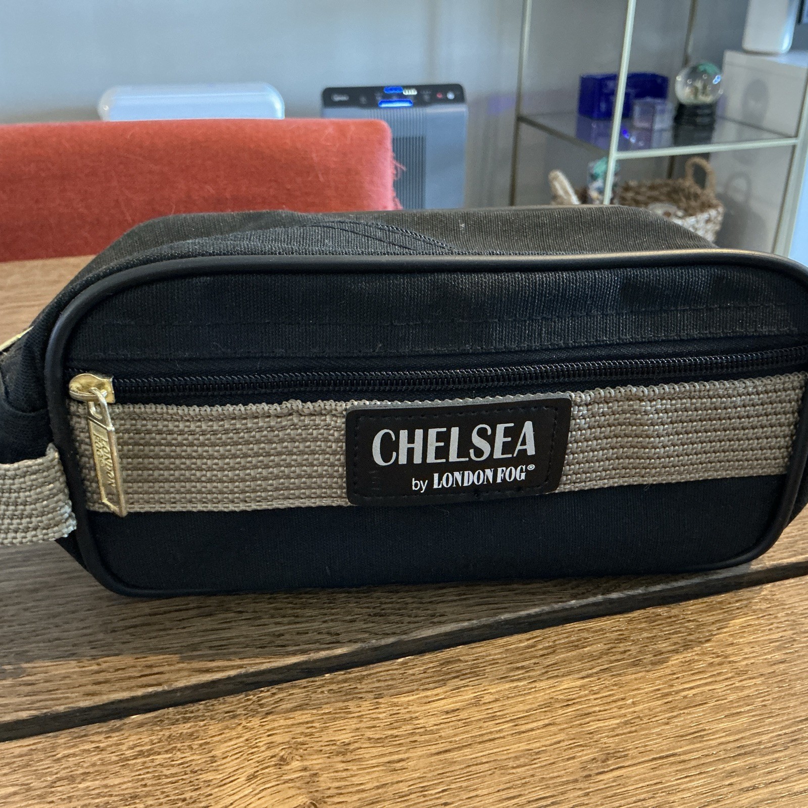 Chelsea by London Fog Toiletries Bag Shave Travel Zippered Kit Dopp
