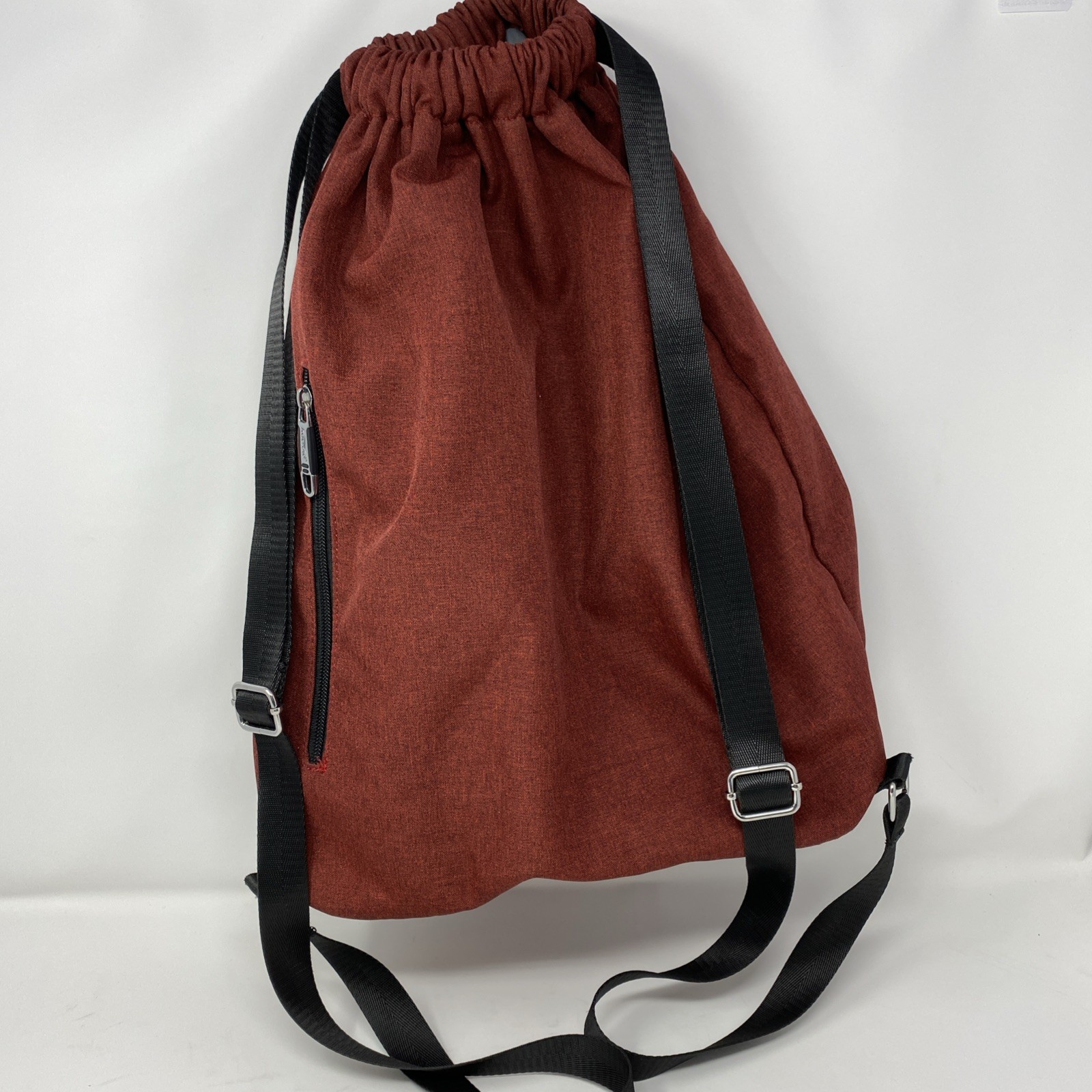 KAUKKO Backpack Drawstring Waterproof Red Nylon Swimming Gym Yoga Sports Bag