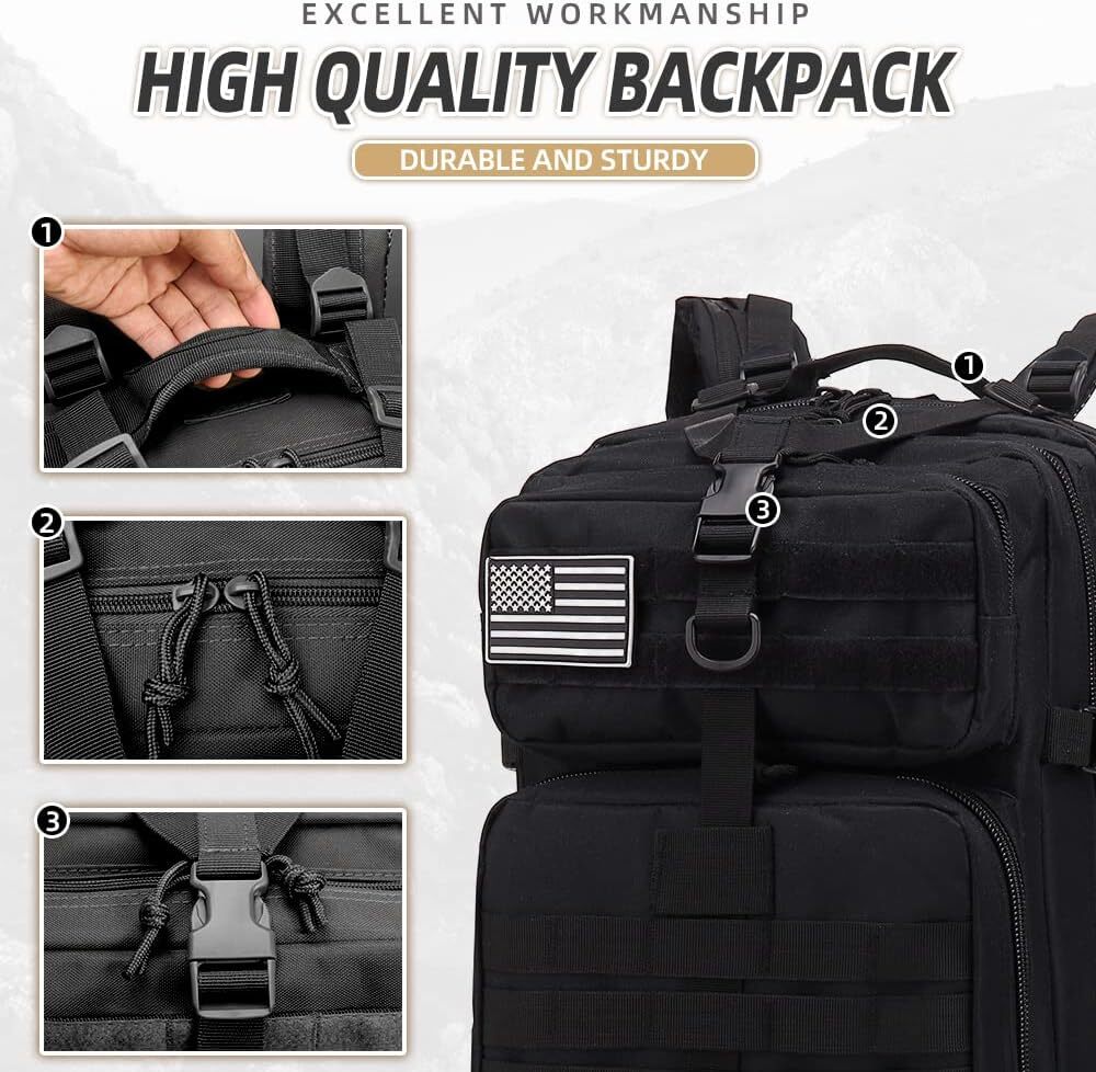 Military Tactical Backpack For Men Molle Daypack 3 Day Bug Out Bag 45 L Large