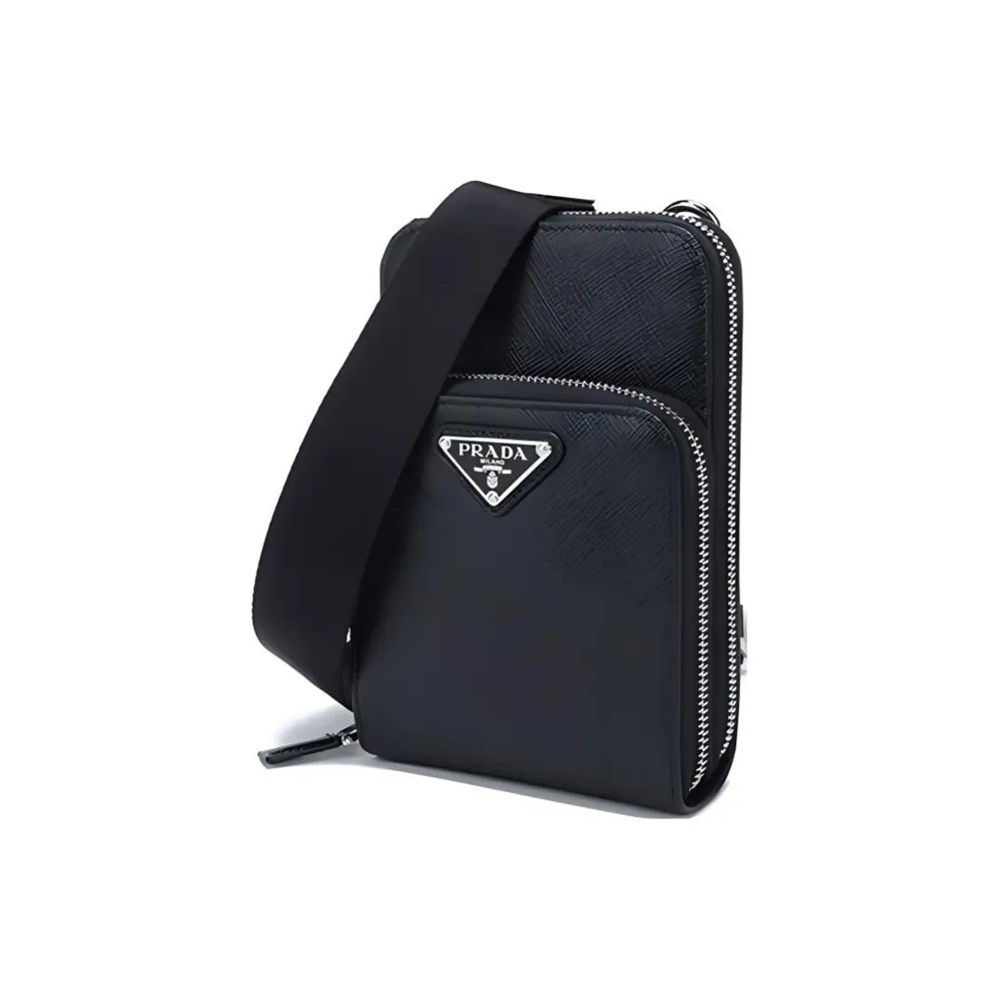 PRADA Single Shoulder Leather Crossbody Waist Bag Men’s 4.5×1.8×7.1 in
