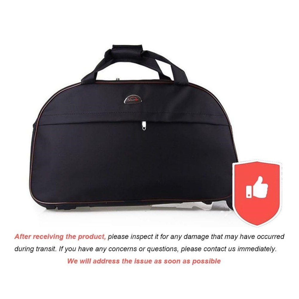 24″ Rolling Duffle Bag Nylon Travel Duffel Luggage w/Retractable Handle Wheels