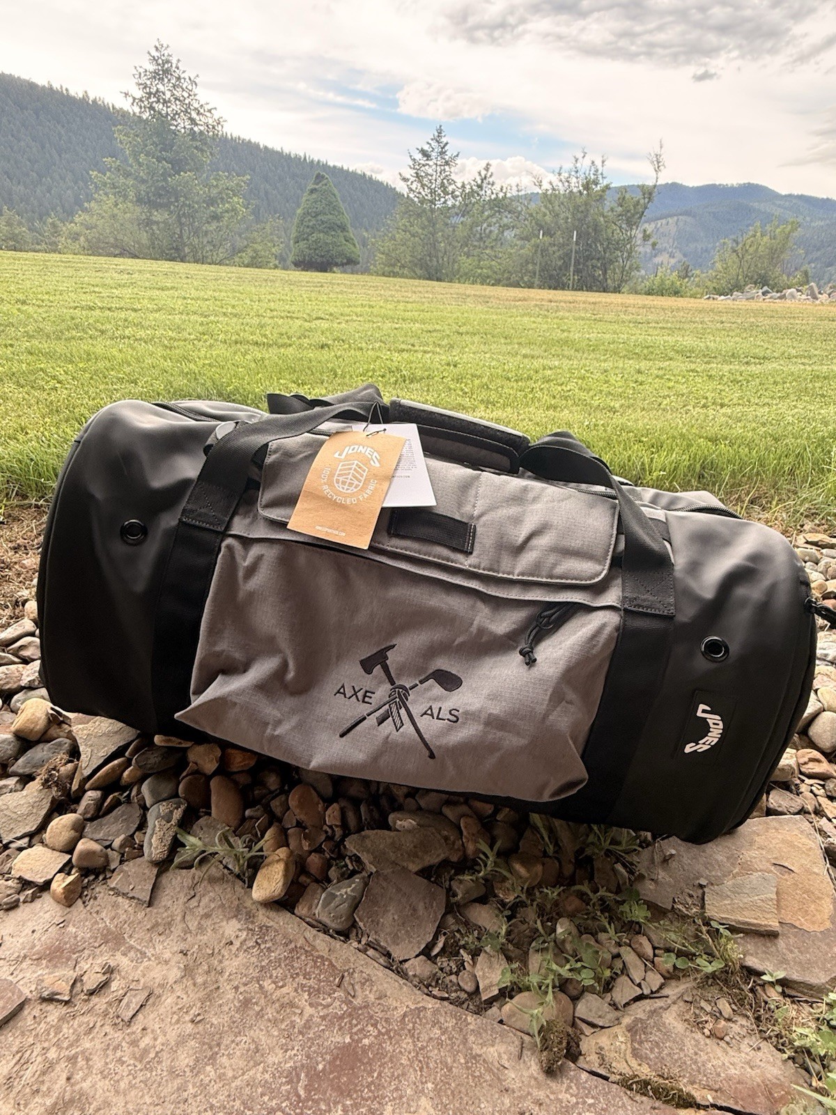 NWT Jones Sports Weekender Duffle Bag ‘Charcoal’ AXE ALS Logo