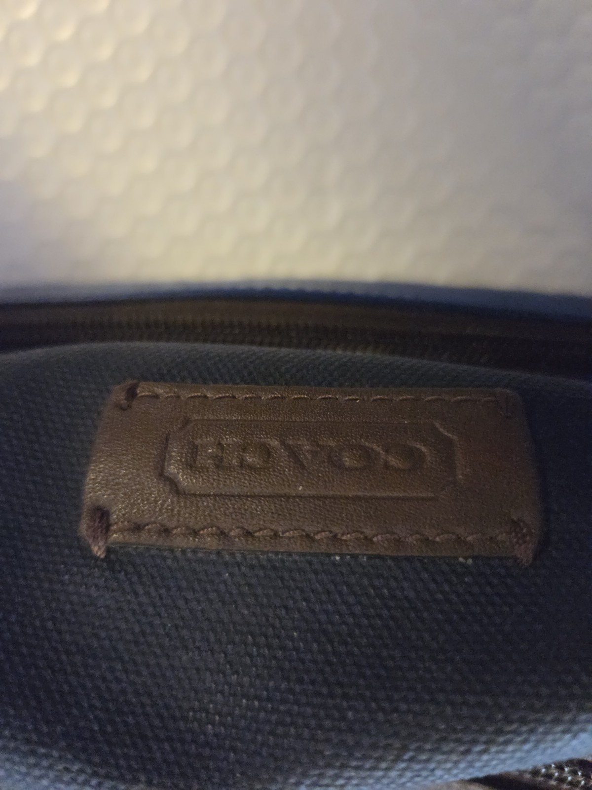 Coach Signature Two Tone Blue W/Leather Trim Dopp Lott Toiletry Bag