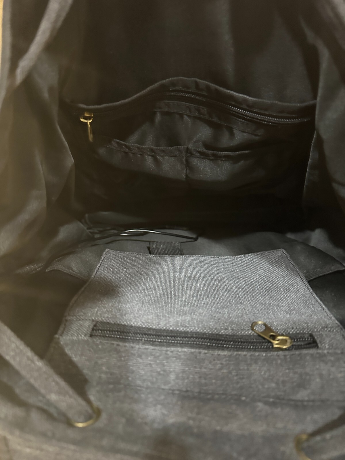 Drawstring GRAY Backpack Bag with Charging Port – Back Pack Luggage Satchel Tote