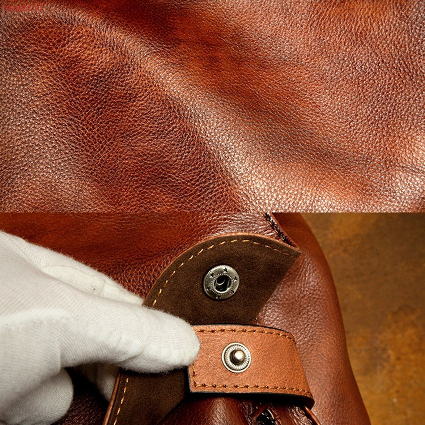 Handmade Really Cow Leather Backpack Vintage Men’s Casual Travel Bag Laptop Bag