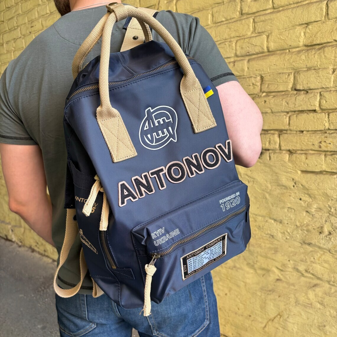 Backpack Antonov, Navy Blue Backpack, AN225 Backpack Travel, aviation bag