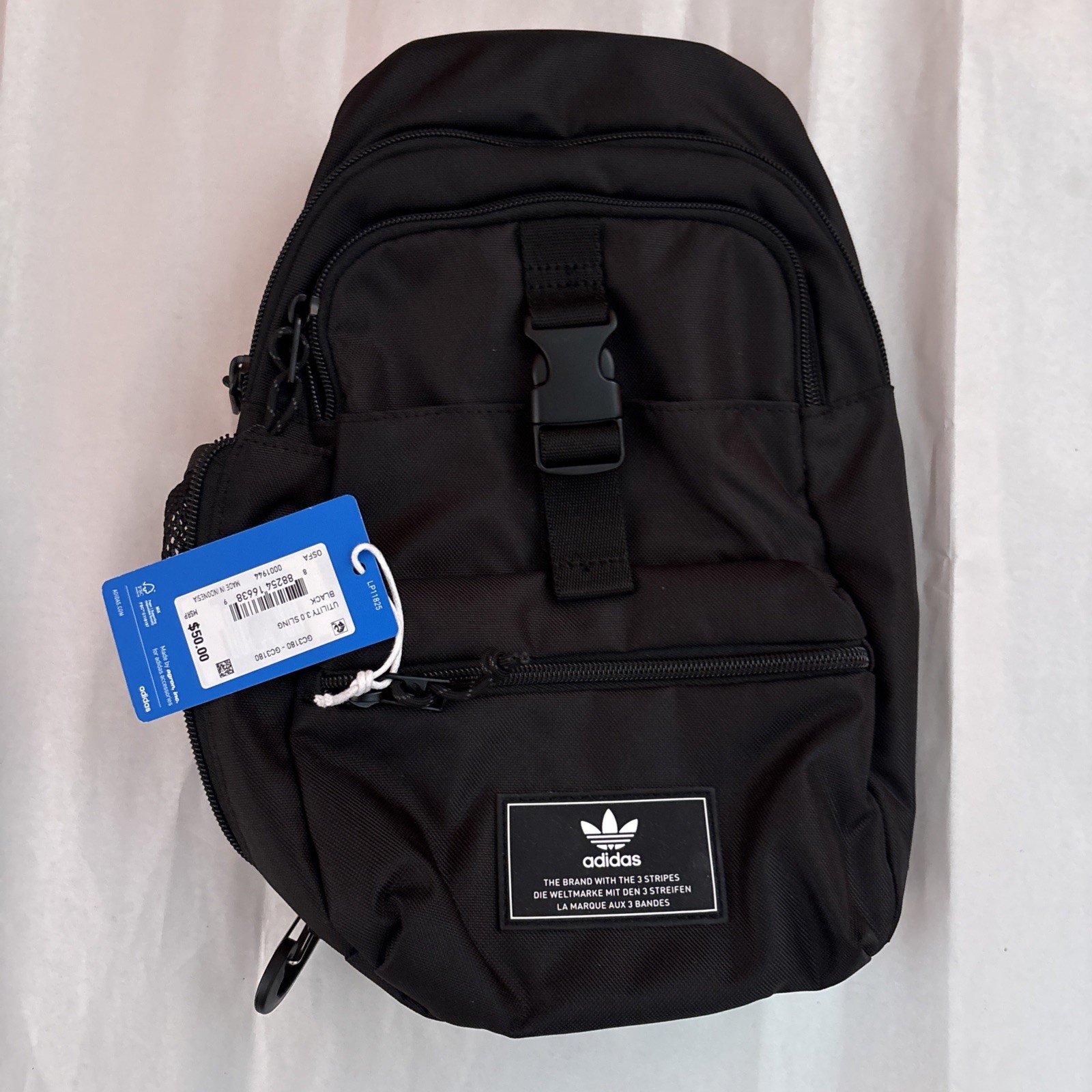 Adidas Originals Utility 3.0 Sling Backpack Black Travel Concert Bag Crossbody