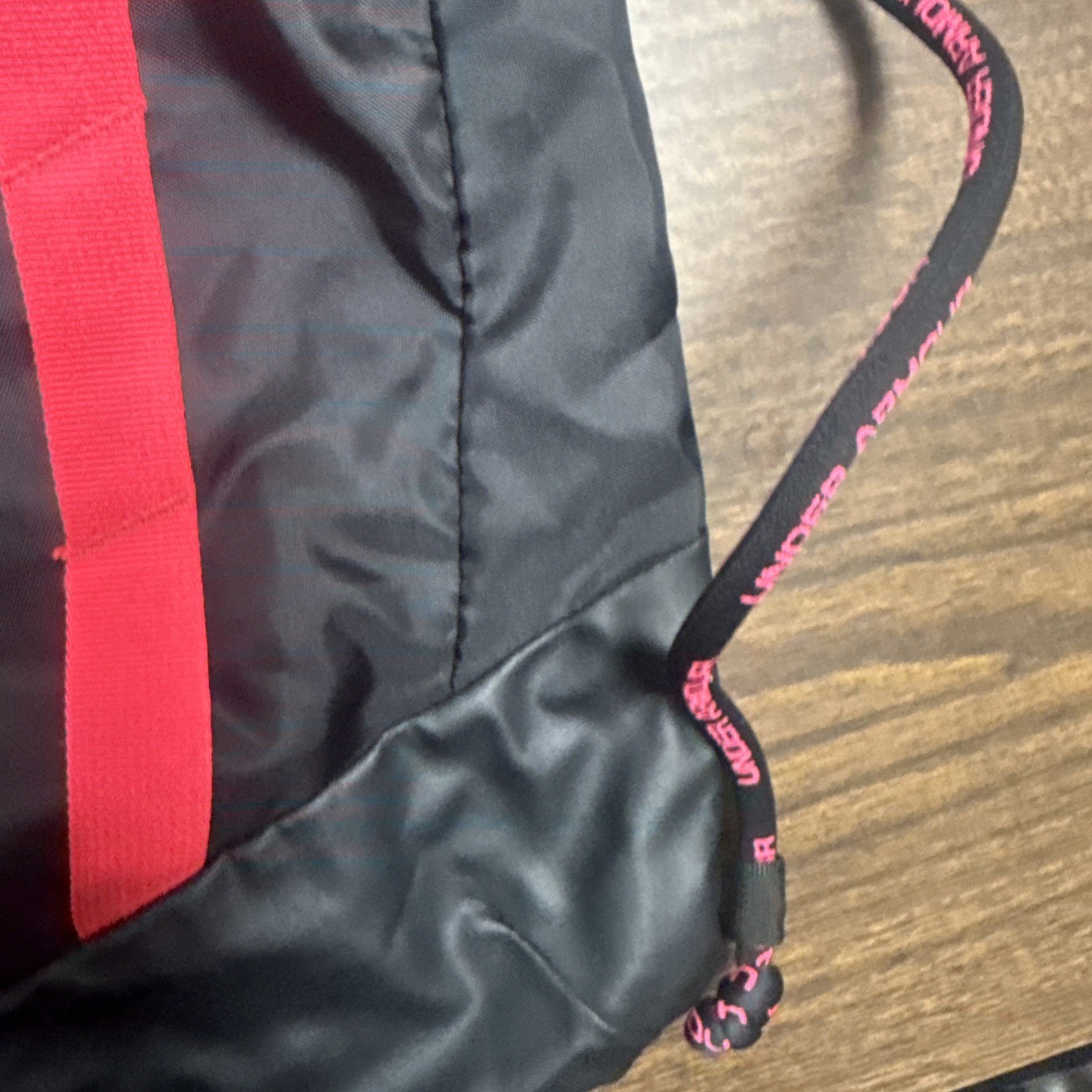Under Armour Undeniable Sackpack 2.0 Drawstring Bag Zip Pockets Black Pink