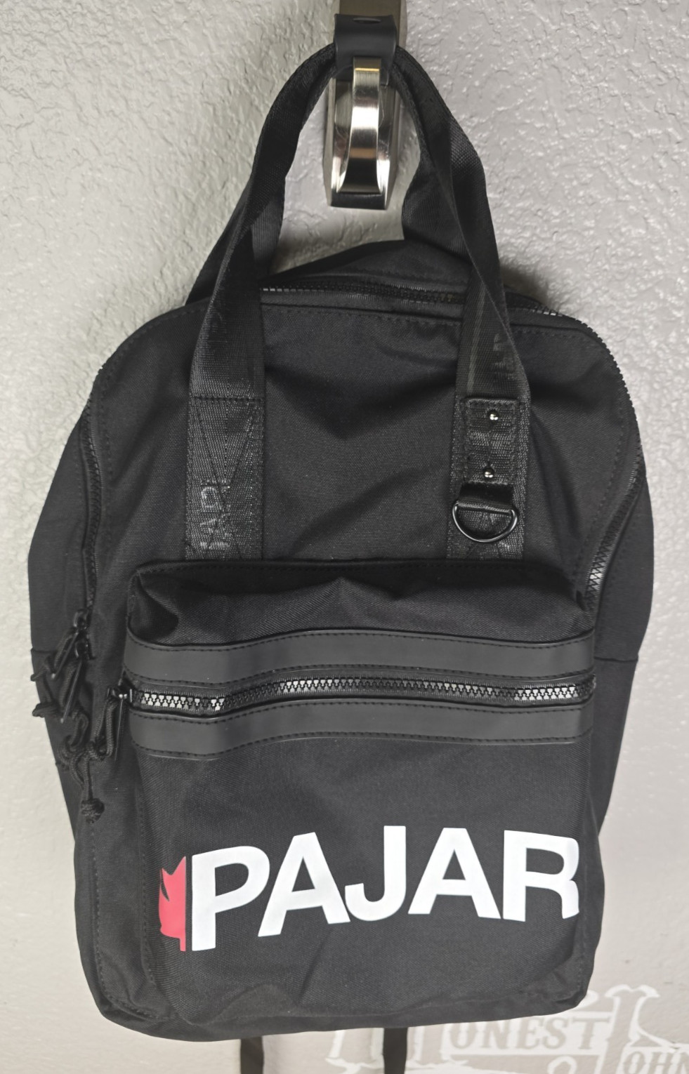 Pajar Canada Black Rucksack Backpack Logo Straps Utility & Crossbody Bag