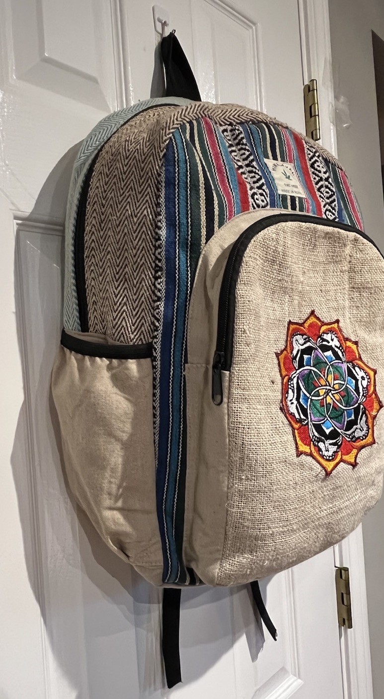 Himalayan HEMP Backpack Grateful Dead Mandala Patch 100% Natural Deadhead BOHO