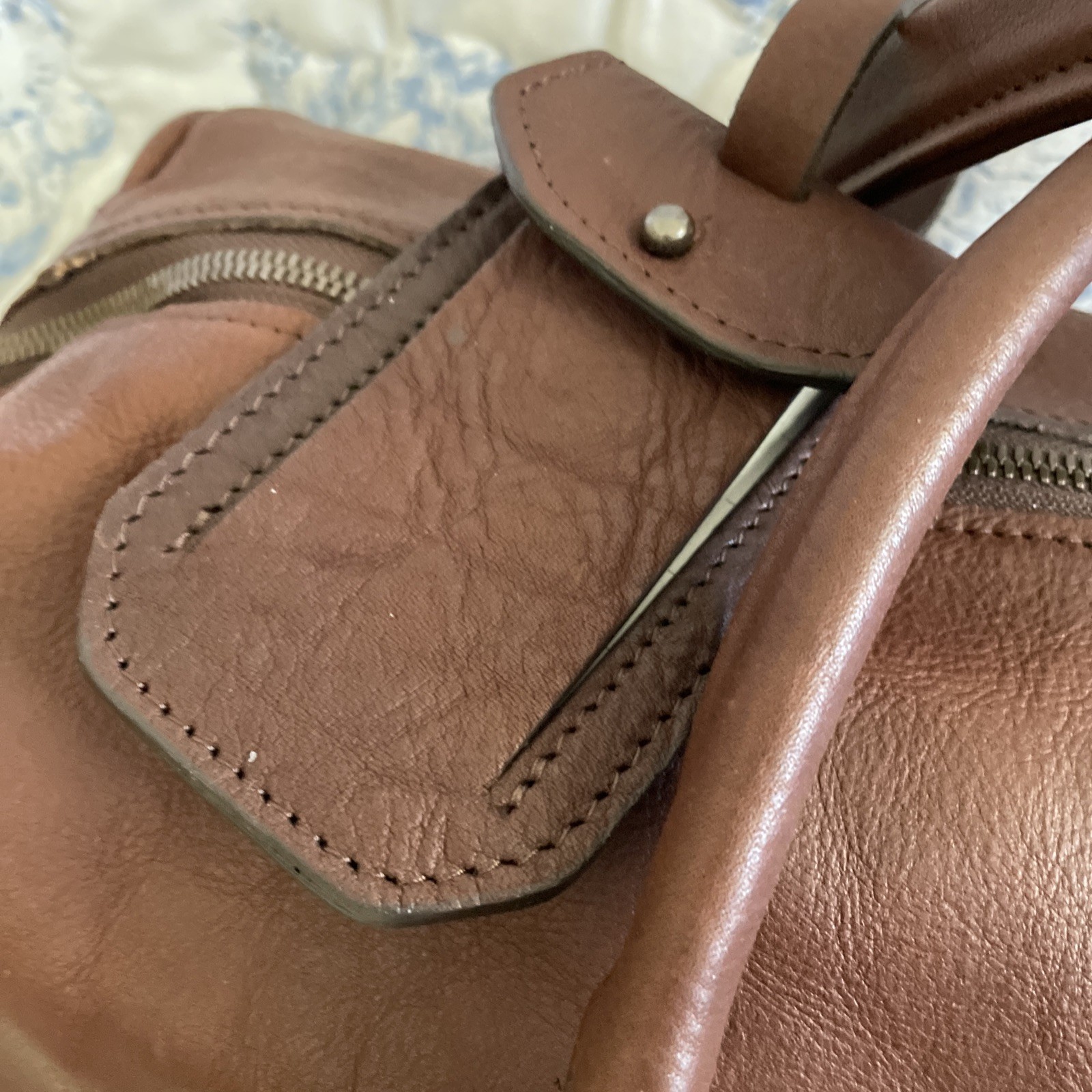 Nwot MOORE & GILES Benedict Weekend Leather Duffel Titan Milled Full Grain
