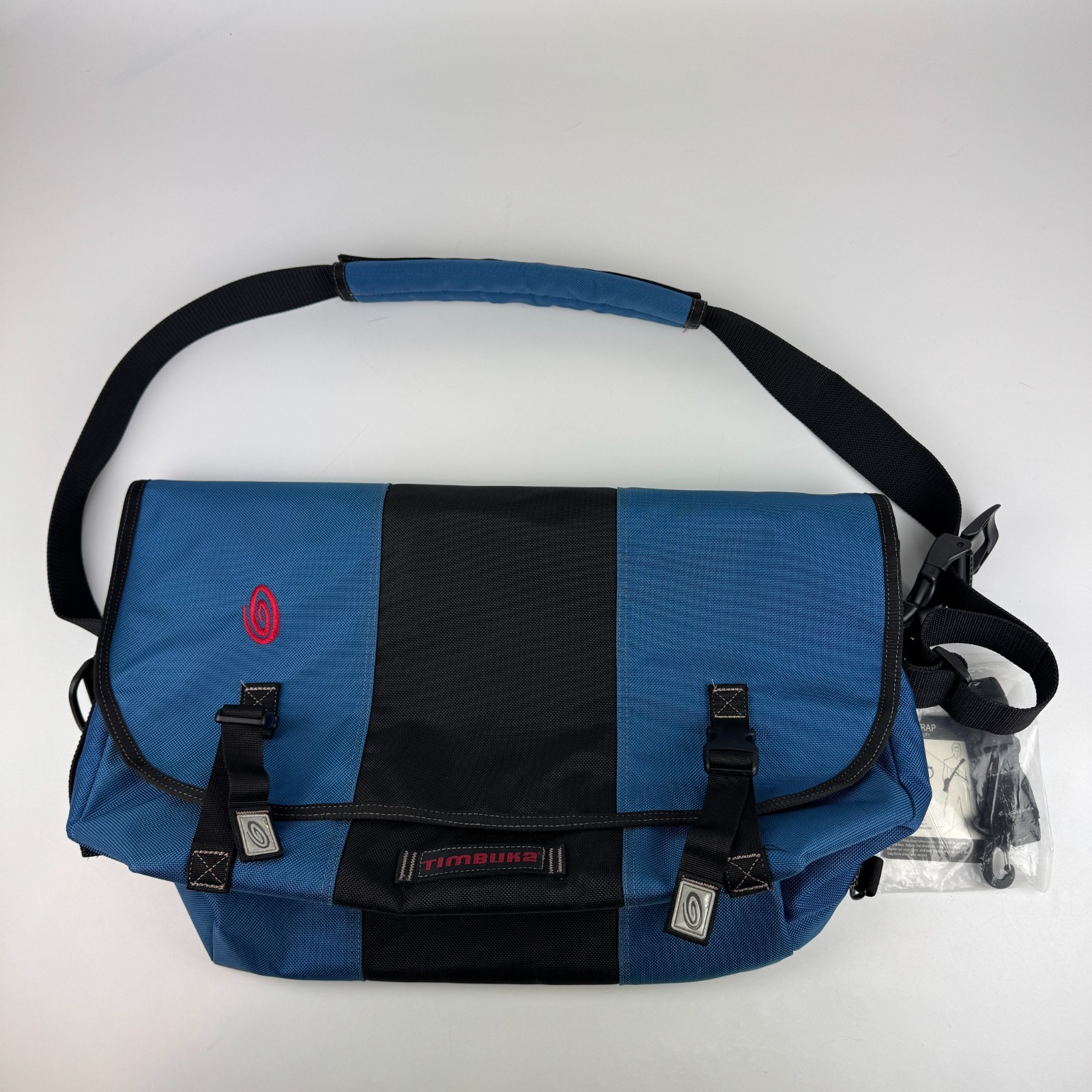 Timbuk2 Classic Messenger Bag Large Laptop Work Commuter Black Blue *Read Desc