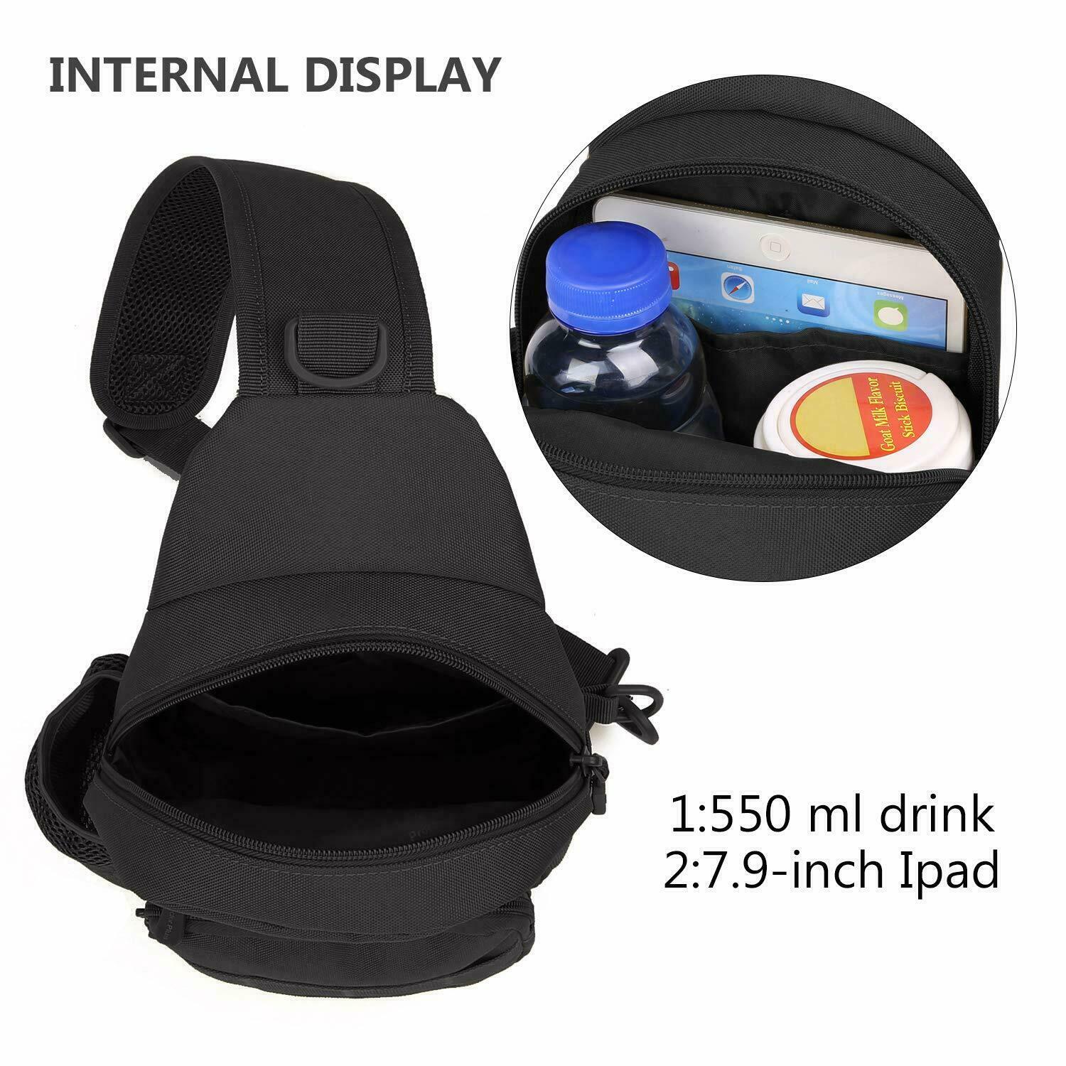 Men Backpack Tactical Sling Bag Chest Shoulder Fanny Pack Cross Body Molle Pouch